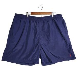 Polo Ralph Lauren‎ Swim Trunks Shorts 4XB Big Pockets Navy Blue Red Pony Lined